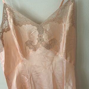 Antique vintage French slip dress with lace detailing